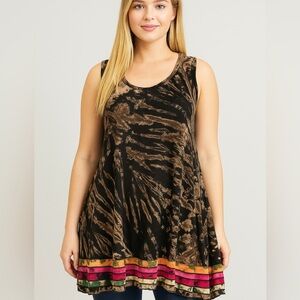 Kathmandu Imports Tie Dye Sleeveless Tunic Top